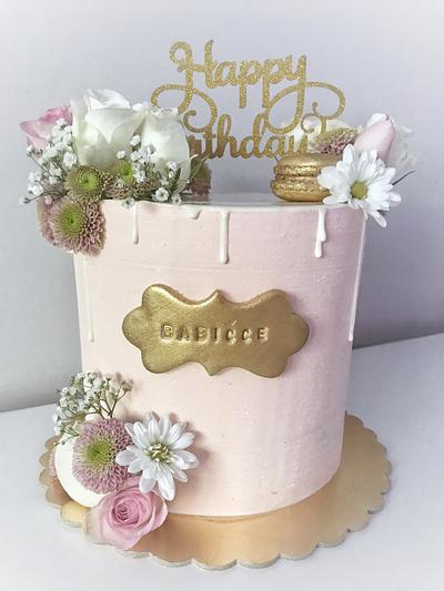 Pink and gold Dripp cake - Cake by Petra_Kostylkova