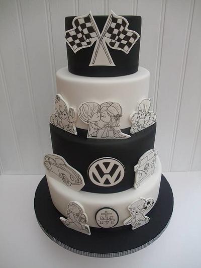 Black and white "history" cake  - Cake by The Stables Pantry 