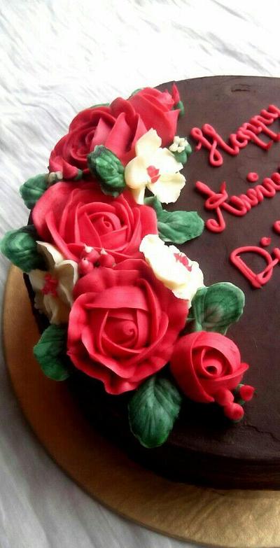 Ruby Roses - Cake by Chanda Rozario