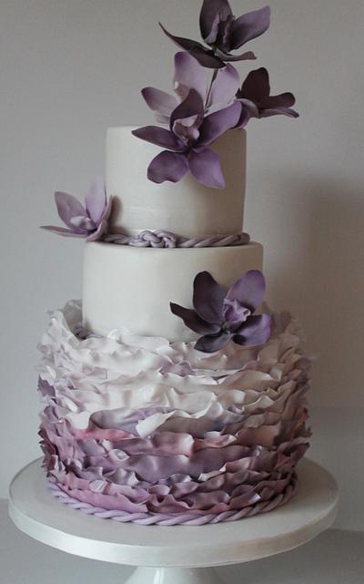 Purple orchids wedding  - Cake by Happyhills Cakes