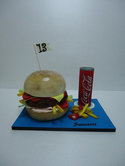 Who wants hamburger and coke? - Cake by Diletta Contaldo