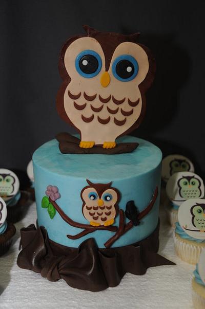 Owl Shower Cake - Cake by Sugarpixy