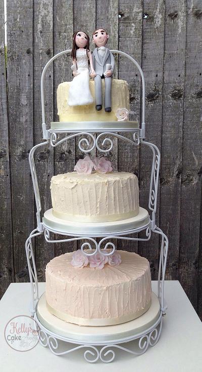 Rustic ombré buttercream wedding cake  - Cake by Kelly Hallett