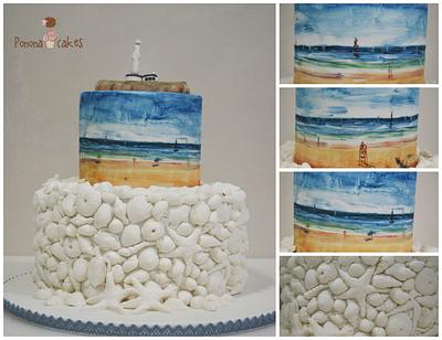 Isla de Mouro viewed from the beach - Cake by Ponona Cakes - Elena Ballesteros