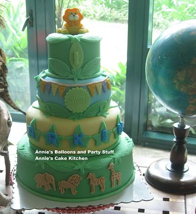 Arkin's Jungle Safari Theme Cake - Cake by Annie's Balloons & Party Stuff - Annie's Cake Kitchen