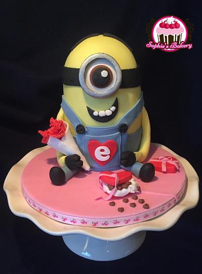 Valentines Minion cake - Cake by Sophie's Bakery