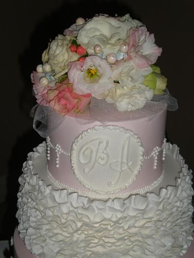 Baby Pink Wedding - Cake by Sugarart Cakes