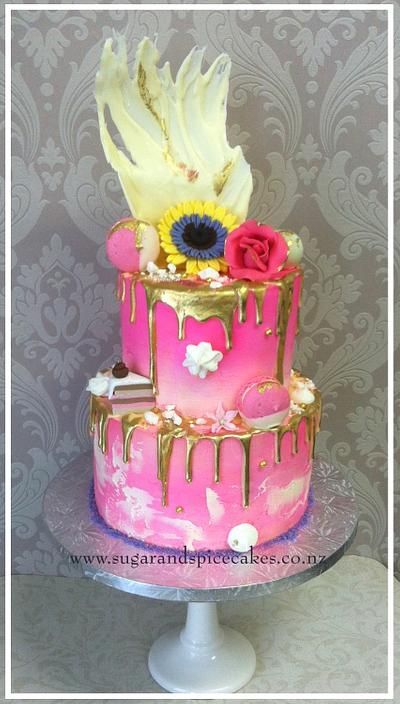 Pink Passion Drip Cake - Cake by Mel_SugarandSpiceCakes