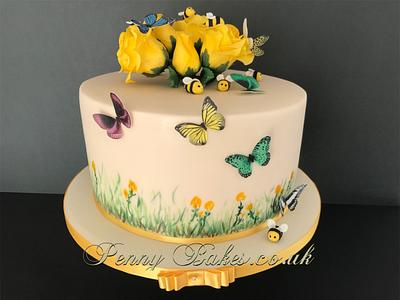 Bees and butterflies  - Cake by Popsue