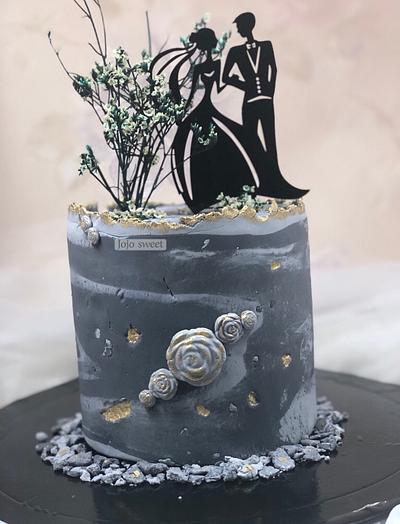 Concrete cake /Engagement cake - Cake by Jojosweet