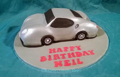 Metallic Silver Porsche - Cake by Amelia Rose Cake Studio