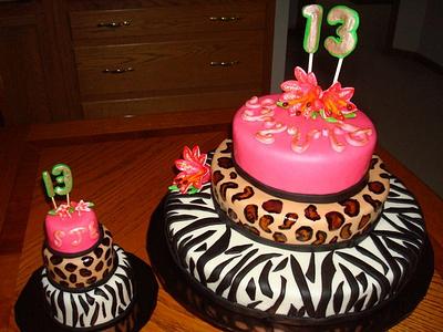 Zebra, Leopard & Lily cake - Cake by naughtyandnicecakes