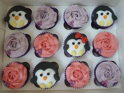 Purple and Penguin Cupcakes - Cake by Sian