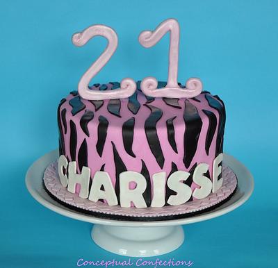 Pink and Black Zebra Cake - Cake by Jessica