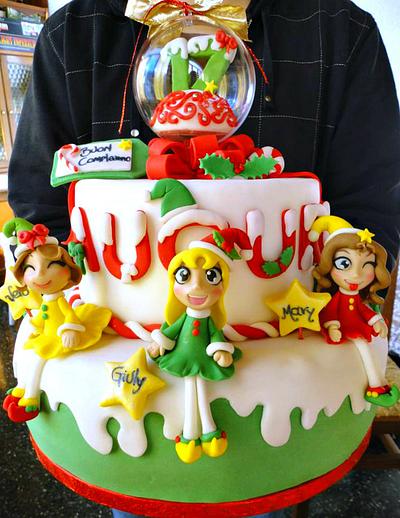Three Sweets Christmas Twins - Cake by Isabella Coppola 