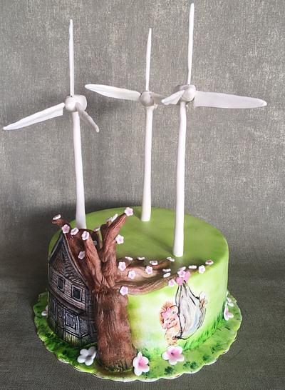 For an engineer who deals with wind turbines - Cake by Doroty