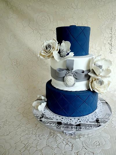 Blue & Silver Cameo - Cake by Firefly India by Pavani Kaur