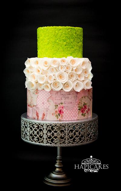Sequin Decoupage Cake - Cake by Hazel Wong Cake Design
