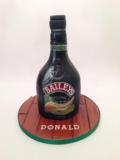 Hand Painted Baileys Bottle Cake - Cake by Claire Lawrence