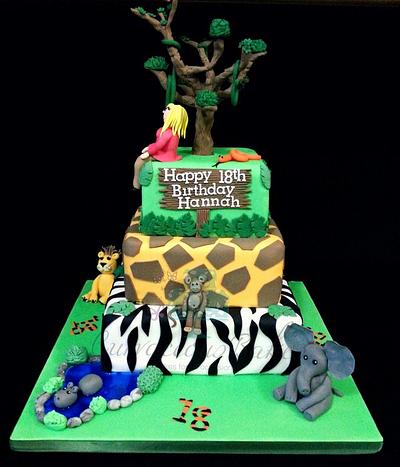 jungle themed 18th birthday cake - Cake by CurvaceousBakes