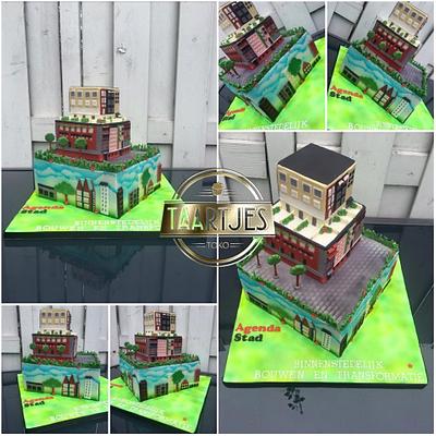 Building City Cake - Cake by Taartjes Toko 