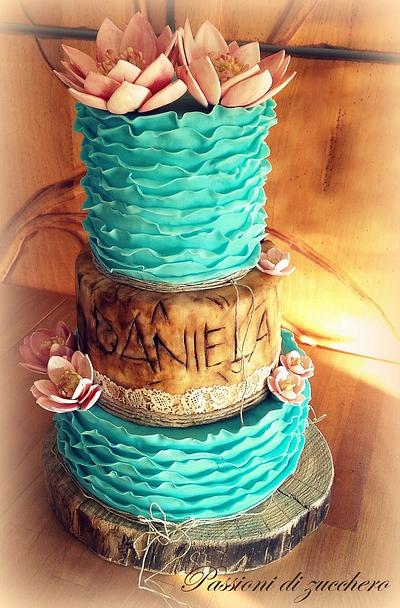 ruffles and wood wedding cake - Cake by passioni di zucchero
