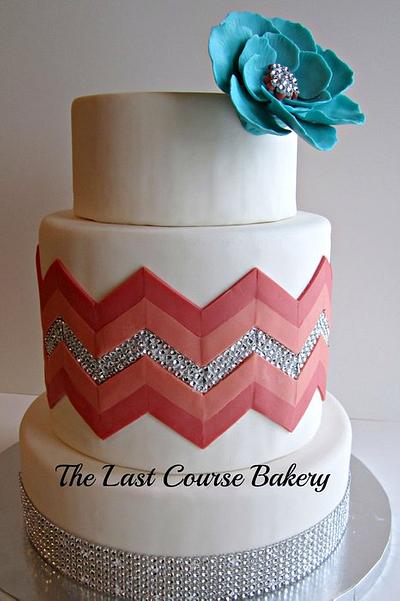 Chevron Sparkle Cake - Cake by TheLastCourseBakery