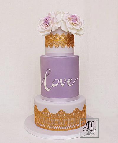 Lilac Wedding cake. - Cake by JT Cakes