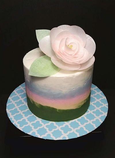 Sunset Wafer Rose - Cake by Terri Coleman
