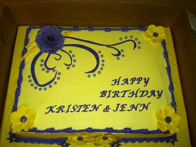 birthday sheet cake with gumpaste peony - Cake by Kimberly