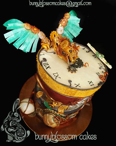 Steampunk topsy turvy cake - Cake by BunnyBlossom