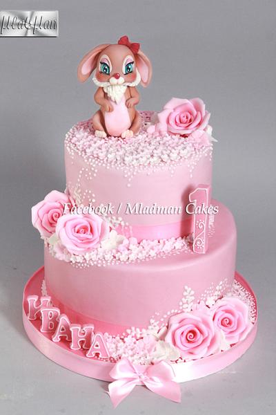 Bunny Baby 1th Birthday Cake - Cake by MLADMAN