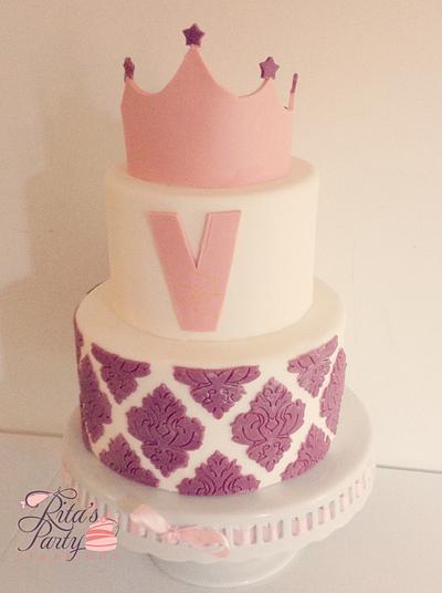 Damask Baby Shower - Cake by Ritas Creations