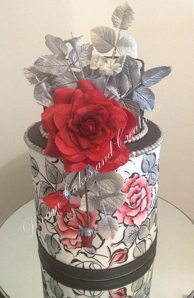 Red and Silver double barrel - Cake by dreamcakes4512