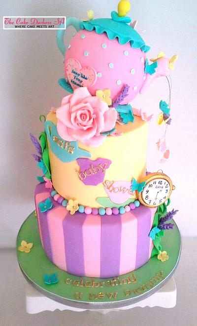 Alice in Wonderland themed Baby Shower Cake - Cake by Sumaiya Omar - The Cake Duchess 