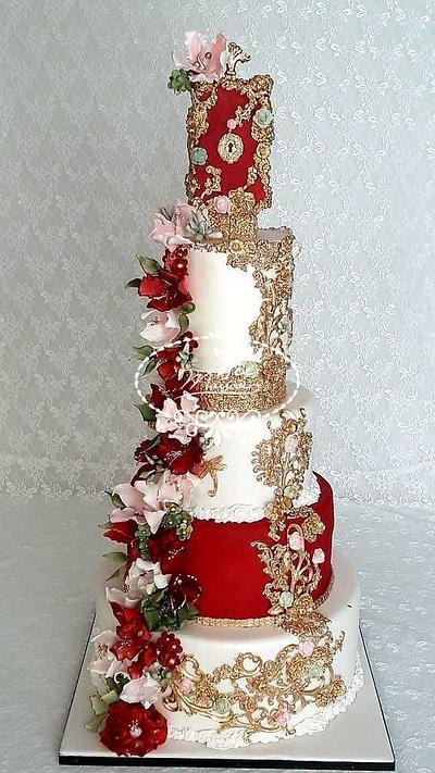 Flowery Wedding Cake - Cake by Fées Maison (AHMADI)