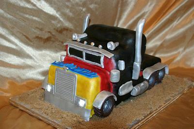 Big Rig Cake with real working lights - Cake by Chrissy Rogers