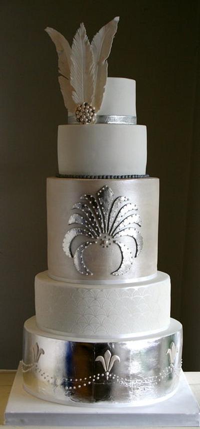 Silver Art Deco Cake - Cake by Sada Ray