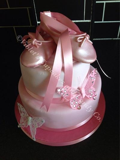 Pretty Pink Ballet Shoes - Cake by Samantha Marshall