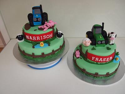 Farm cakes for twins - Cake by Katie Rogers