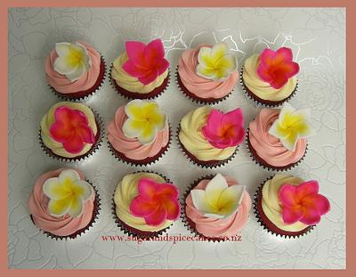 Frangipani Cupcakes for a Mum's 65th - Cake by Mel_SugarandSpiceCakes