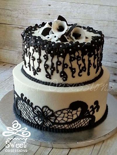 Black and White Cake - Cake by Sweet Obsessions Cake Co