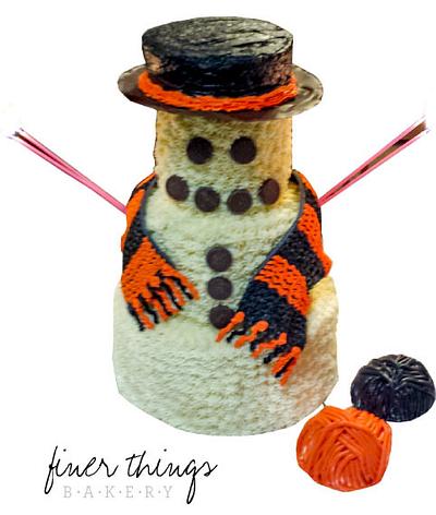 Knitting Snowman - Cake by Finer Things Bakery