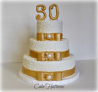A 50th Wedding Anniversary - Cake by Donna Tokazowski- Cake Hatteras, Martinsburg WV