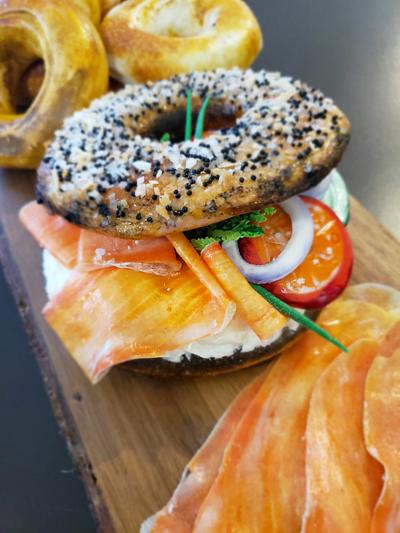 3D Everything Bagel & Smoked salmon sugar sculpture - Cake by Brian Fishman