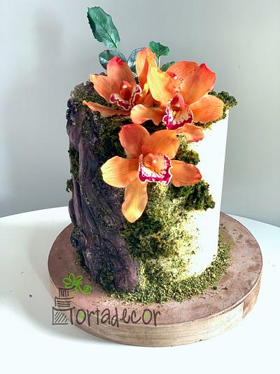 Orchids on moss - Cake by Agnes Havan-tortadecor.hu
