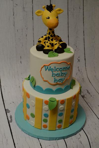 Another Giraffe themed baby shower   - Cake by Erica Parker