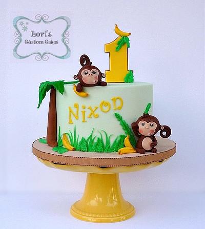 Monkeys 1st Birthday Cake  - Cake by Lori Mahoney (Lori's Custom Cakes) 