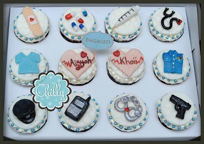 nurse + police cupcake - Cake by Chilly