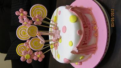 Pink and yellow - Cake by zille